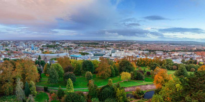 Vista de Bristol desde Cabot Tower