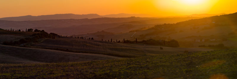 Atardecer sobre La Toscana