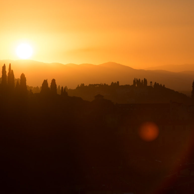 Posta de sol sobre els turons de Florència