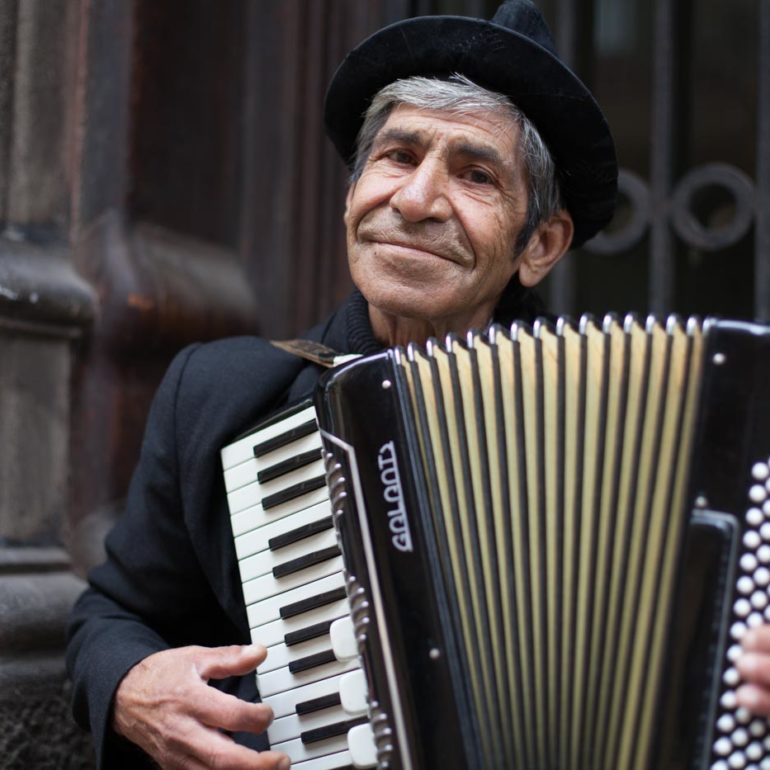 Street busker in Barcelona