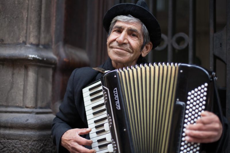 Street busker in Barcelona