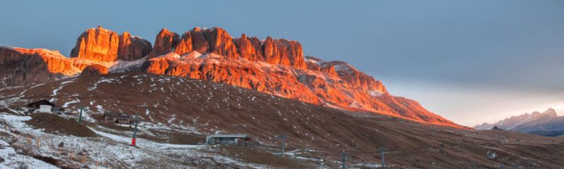 Amanecer en el Paso Pordoi