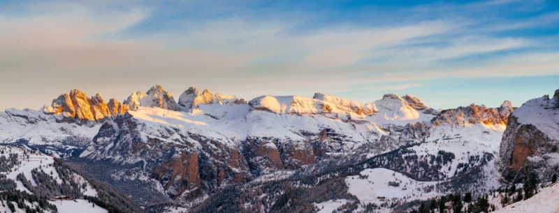 Montañas desde Passo Sella